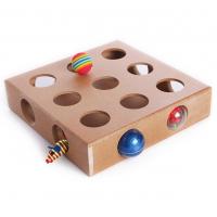 China MDF Wooden Cat Stimulation Toys Moveable Rattle Balls Inside Ecologically Friendly on sale