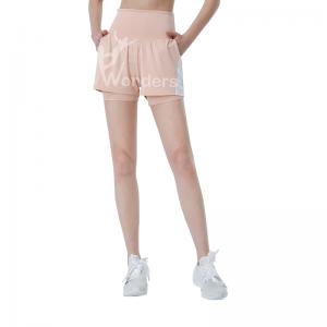China Women High Waist Running Shorts With Liner Workout Yoga Short Customized supplier