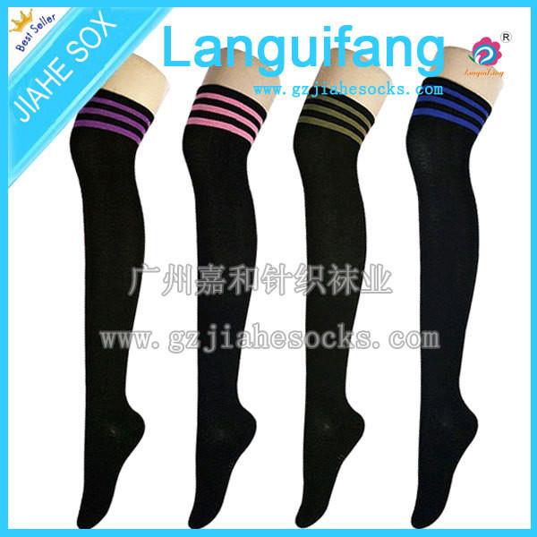 Winter Long Woman Socks Custom Cotton Knee High Socks
