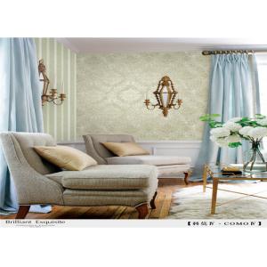 Waterproof Damask Removable Wallpaper Flower Pattern With Vinyl Coated Paper