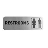 China Restroom Metal Toilet Sign Plate Stainless Steel Bathroom Signs ODM on sale