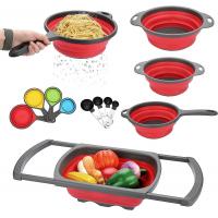 China Washable Pasta Silicone Collapsible Colander Strainer Multipurpose on sale