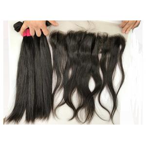 China Girls Straight Peruvian Human Hair Weave / Natural Black Hair Extensions supplier