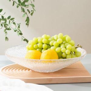 China Extra Large Clear Glass Fruit Bowl Centerpiece 30cm Bowls And Plates Machine Made supplier