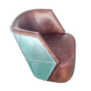 China Brown Vintage Aluminium Aviation Leather Chair For Home Office supplier