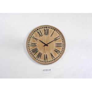 China ZY19039 12 Hours Carved Round Wooden Clocks Wall Art Clock supplier