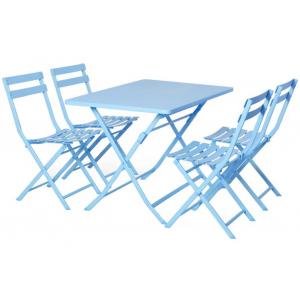 Outdoor Steel Folding Table And Chairs Garden 4 Person Dining Set