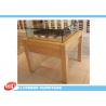 Wooden Retail Display Table MDF For Presenting Sun Glasses , Logo Sticker