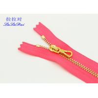 China 3# Good Quality Shiny Gold Closed End Metal Teeth Zipper With Custom Puller on sale