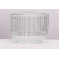 China 350ml Elegant Ribbed Glass Candle Holders for Wedding and Home Decor on sale