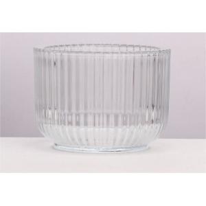 350ml Elegant Ribbed Glass Candle Holders for Wedding and Home Decor