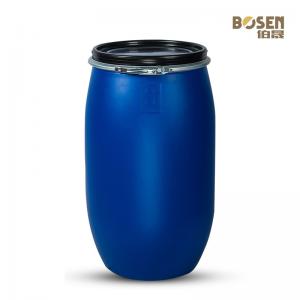 Cylindrical 120L Water Barrel HDPE Plastic Blue Drum Solid Liquid