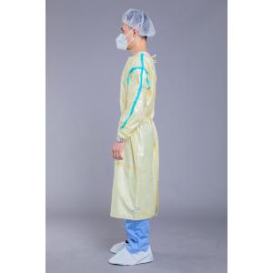 EO Disinfecting Washable Yellow Stripe Reusable Isolation Gown