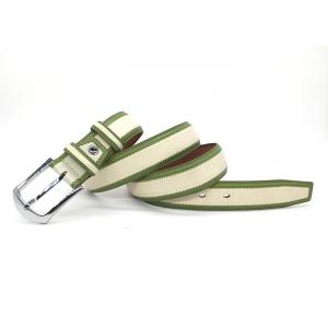 China Pin Buckle Biclour Mens Casual Leather Belt For Jeans / Khaki Pants / Golf supplier