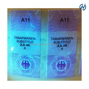 China Germany Private Flavored Security Label Stickers Customized For Tax Stamps supplier