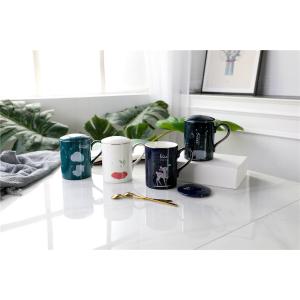 Drinkware 400ml 14oz Personalized Fine Porcelain Coffee Mugs With Lid