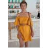 China Summer women off shoulder golden dress wholesale