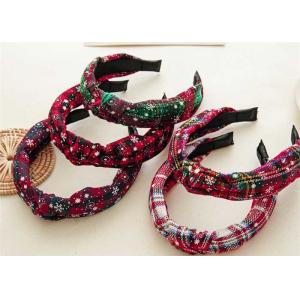 GLH016 Christmas Style Hair accessories Fabric knotted Headband for women girls bow