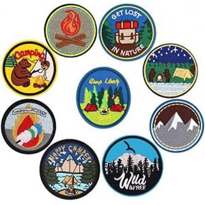 China Clothing Decoration Round Embroidery Patch Wild Flower Camp Painting supplier