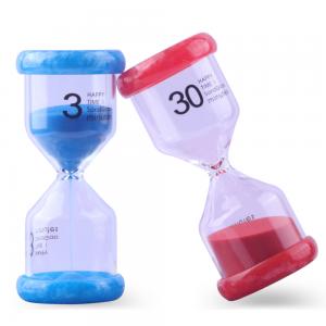 China Colorful Plastic Sand Timer Clock 2 3 5 10 15 30 Min Kids Game Hourglass supplier