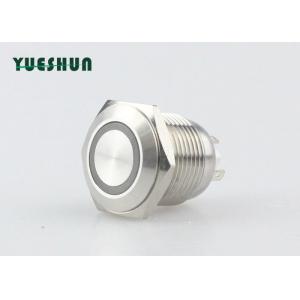 China 12V 24V LED Panel Mount Push Button Switch , 1NO 16mm Momentary Push Button Switch supplier