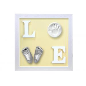 China Customized Baby Keepsake Box , Hand And Foot Prints Frame For Baby Anniversary Gift wholesale