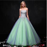 Strapless Birthday Party Evening Party Dresses for Juniors, Women, Green Colored LXLSQ-1580