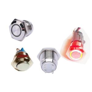 16mm illuminated stainless steel push button switch turn button switch