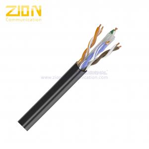 China Black Color CAT6 Network Cable PE Jacket For Outdoor Networking , High Performance supplier