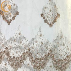 China Special Occasions Handmade Beaded Sequined Embroidered Dress Lace Fabric supplier