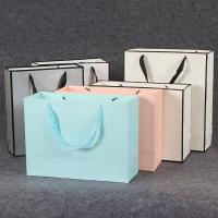 China Food Snack White Black Pink Cosmetic Paper Bags With Handles on sale