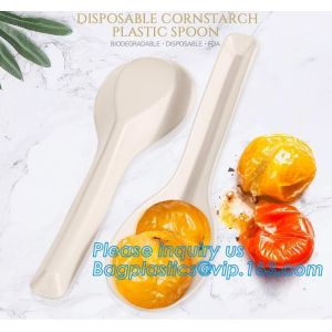 China o chá de 6 polegadas/sopa/gelado/gosto dão o amido de milho Eco-amigável dos utensílios de mesa dão o bloco descartável do bagease das colheres do iogurte supplier