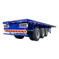 China Flatbed 40 Foot Tri Axle Flat Deck Trailer Trailer-Container on sale