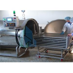 China 4 - Wheel Trolley Sterilization Baskets Stainless Steel For Canned Meat Production Line supplier