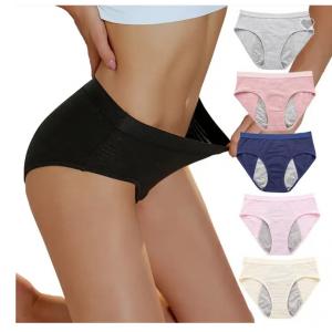 In Stock 3 Layers Multi Color Leakproof Menstrual Panties  Cotton Brief Absorbent Period Underwear For Women