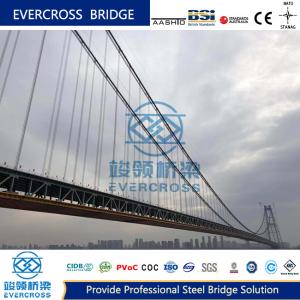Painted Cable Suspension Prefabricated Steel Bridge Big Loading Capacity