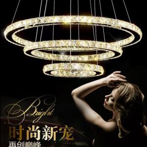 China JYLIGHTING Modern Nordic Design LED Chandelier 4000K Warm White 3000K E12 Base Pendant Light 3D Printed Crystal Circle for Room Modern Pendant Light wholesale