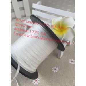 China 2mm undyed 100% pure silk embroidery ribbon,silk ribbon，embroidery ribbon，pure silk ribbon，silk satin ribbon，100% silk supplier