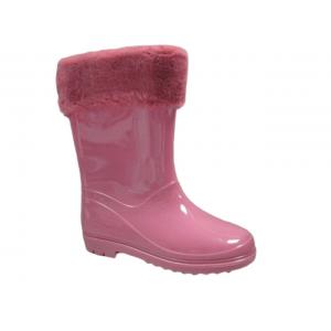 China PVC Plush Fur Lined Rain Boots TIANO supplier