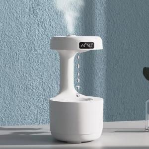 Homefish OEM Water Drop Portable 800ml Anti-Gravity Humidifier Digital Clock Ultrasonic Anti Gravity Humidifier