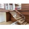 China Single Stringer Floating Steps Staircase 50mm Wooden Tread With Decorative Cover wholesale