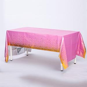 China 150cm Pink Disposable Tablecloth Plastic Table Cloth Rectangular wholesale