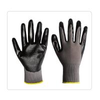 China Warehouse Oil Resistant Polyester Liner 13G Nitrile Palm Coated Gloves on sale