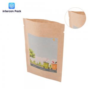 China Digital Printing Kraft Paper Poly Bag Customized Logo With Plastic Window supplier