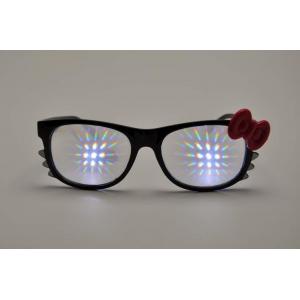 China Hello Kitty Frame Fireworks Glasses With 13500 Lines Diffraction Effect Black Frame supplier