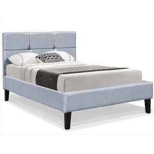 Plywood Queen Size Fabric Bed Frame Mattress Platform Grey Wooden Ottoman Bed