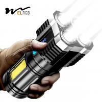 China 1000 Lumens 4led Rechargeable Cob Flashlight Multifunctional Led Flashlight on sale