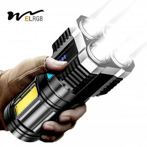 China 1000 Lumens 4led Rechargeable Cob Flashlight Multifunctional Led Flashlight supplier