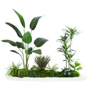 Evergreen Artificial Landscape Trees Traveller'S Palm Indoor Floor Plant Bush Preseved Moss