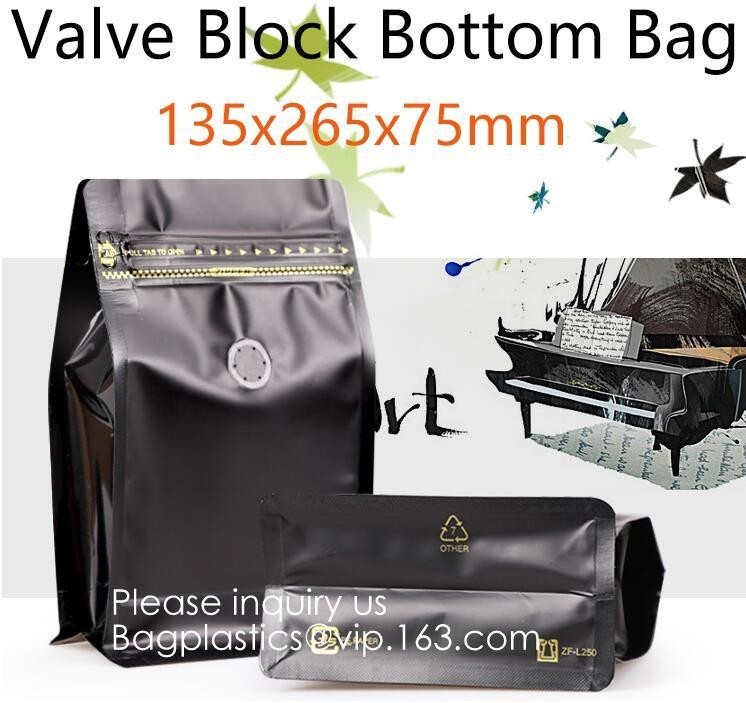 China Reusable Top Zip lockkk Square Box Flat Bottom Aluminum Foil Lined Plastic Kraft Paper bag with Window,250g 500g Custom Pla wholesale